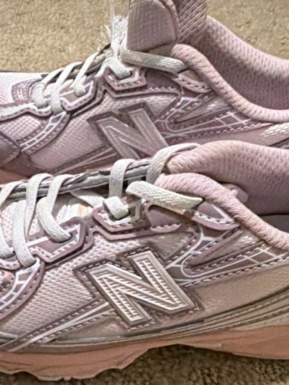 New Balance 574 Kids Sneakers Pink White Lace Up US 13